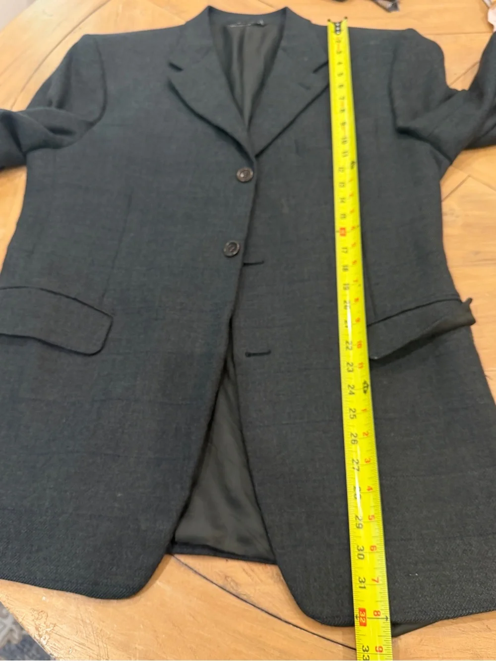 Canali Classic Men's Wool Blazer in Charcoal Herringbone 42R